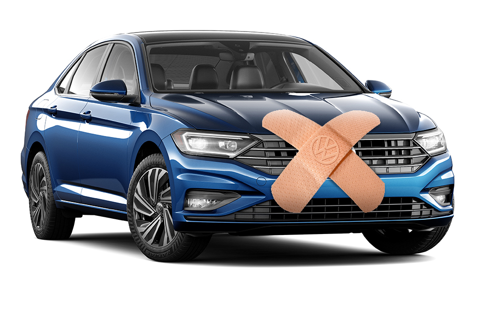 Véhicule Volkswagen avec un problème de carrosserie